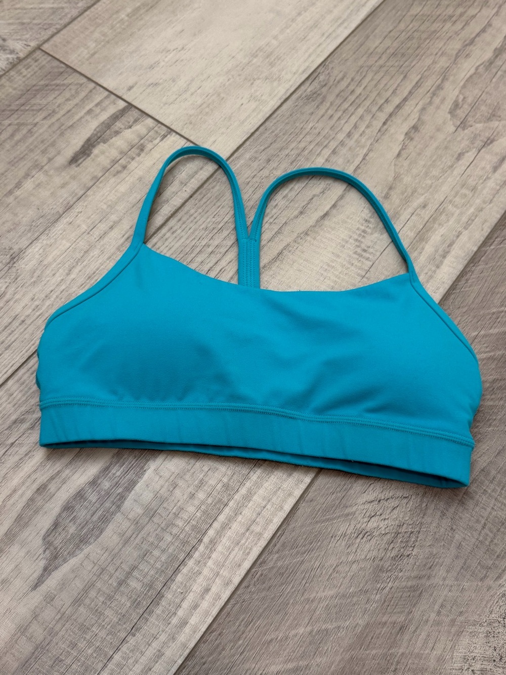 CRZ YOGA Butterluxe Y Back Sports Bra Thin Strap Workout Yoga Bright Blue Small